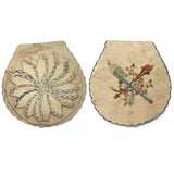 Early Folded Paper Valentine with Ink and Watercolor Torch and Quiver of Arrows