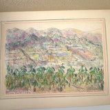 Charming Pair of 1959-1964 European Travel Sketchbooks Loaded with Mounted Colored Pencil Drawings