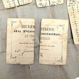 As Found: Lovely c. 1870s Set of Bone Game Pegs with Handwritten (in French) Solitaire Instructions and Score Cards