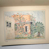 Charming Pair of 1959-1964 European Travel Sketchbooks Loaded with Mounted Colored Pencil Drawings