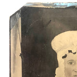 Side Glancing Woman in a Bonnet, 19th C. Sixth Plate Tintype of Folk Art Painting