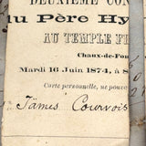 As Found: Lovely c. 1870s Set of Bone Game Pegs with Handwritten (in French) Solitaire Instructions and Score Cards