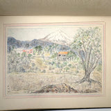 Charming Pair of 1959-1964 European Travel Sketchbooks Loaded with Mounted Colored Pencil Drawings