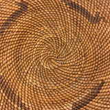 Antique Makah NW Coast Native Cedar Bark Basket with Birds and Boats (One Area of Damage)