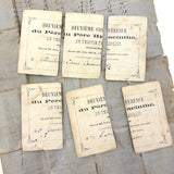 As Found: Lovely c. 1870s Set of Bone Game Pegs with Handwritten (in French) Solitaire Instructions and Score Cards