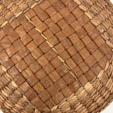 Antique Makah NW Coast Native Cedar Bark Basket with Birds and Boats (One Area of Damage)