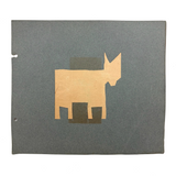 Sweet c. 1930s Kindergarten Cut Paper Animal (with Barn on Reverse)