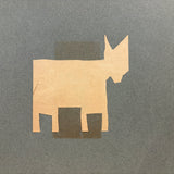 Sweet c. 1930s Kindergarten Cut Paper Animal (with Barn on Reverse)