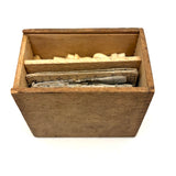 As Found: Lovely c. 1870s Set of Bone Game Pegs with Handwritten (in French) Solitaire Instructions and Score Cards