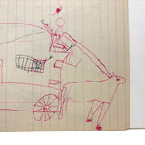 More Excellent Very Naive Kid's Drawings: Animal Drawn Carriage with Faces in Barred Windows