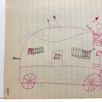 More Excellent Very Naive Kid's Drawings: Animal Drawn Carriage with Faces in Barred Windows