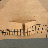 Sweet c. 1930s Kindergarten Cut Paper Animal (with Barn on Reverse)