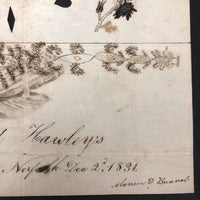 Edmund Hawley's 1831 Cut Paper and Ink Drawn Valentine
