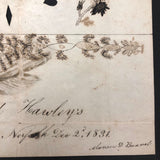 Edmund Hawley's 1831 Cut Paper and Ink Drawn Valentine