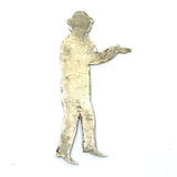 Curious Little Antique Silver Man with Engraved Detail