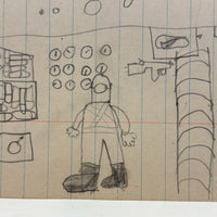 More Excellent Very Naive Kid's Drawings: Diver in Submarine at Control Panel (or Astronaut in Space Ship!)