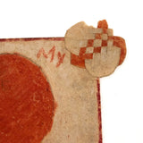 To My Love, Old Crayoned Valentine from Alice with Woven Paper Heart Corners