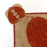 To My Love, Old Crayoned Valentine from Alice with Woven Paper Heart Corners