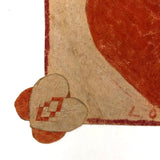 To My Love, Old Crayoned Valentine from Alice with Woven Paper Heart Corners