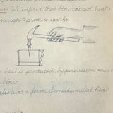Pair of 1910 Handwritten Physics Notebooks with Wonderful Headers and Excellent Diagrams