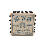 Antique Nuess Brothers, Germany 100 Black Glass Head Pin Cube