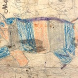 Colorfully Crayoned Wooly Mammoth and More, F.M Spitzer's Much Animated Copy of Primary Geograpy, 1870