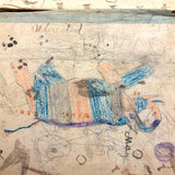 Colorfully Crayoned Wooly Mammoth and More, F.M Spitzer's Much Animated Copy of Primary Geograpy, 1870