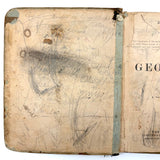 Colorfully Crayoned Wooly Mammoth and More, F.M Spitzer's Much Animated Copy of Primary Geograpy, 1870