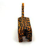 Exuberantly Spotted Orange and Black Painted Vintage Wooden Folk Art Giraffe with Rope Tail