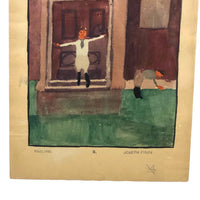 Fooling, c. 1930s Child's Watercolor Drawing