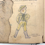 Colorfully Crayoned Wooly Mammoth and More, F.M Spitzer's Much Animated Copy of Primary Geograpy, 1870