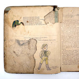 Colorfully Crayoned Wooly Mammoth and More, F.M Spitzer's Much Animated Copy of Primary Geograpy, 1870