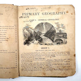 Colorfully Crayoned Wooly Mammoth and More, F.M Spitzer's Much Animated Copy of Primary Geograpy, 1870