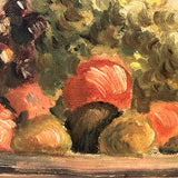 Pile of Fruit and Pitcher, c. 1930s-40s Folk Art Oil on Board Still Life