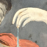 Lady Justice with Scales and Sword, Allegorical Watercolor Signed AHD, 1817