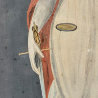 Lady Justice with Scales and Sword, Allegorical Watercolor Signed AHD, 1817