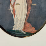 Lady Justice with Scales and Sword, Allegorical Watercolor Signed AHD, 1817
