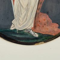 Lady Justice with Scales and Sword, Allegorical Watercolor Signed AHD, 1817