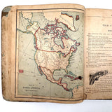 Colorfully Crayoned Wooly Mammoth and More, F.M Spitzer's Much Animated Copy of Primary Geograpy, 1870