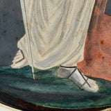 Lady Justice with Scales and Sword, Allegorical Watercolor Signed AHD, 1817