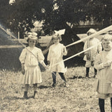 Children Around the Maypole, Lovely Antique Silver Gelatin Print c. 1910s