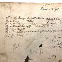 Spotted Dove(?): Marvelous C. 1800 German Watercolor, with Birds of Prey Notes on Reverse)