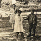 Children Around the Maypole, Lovely Antique Silver Gelatin Print c. 1910s