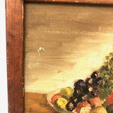 Pile of Fruit and Pitcher, c. 1930s-40s Folk Art Oil on Board Still Life