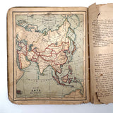 Colorfully Crayoned Wooly Mammoth and More, F.M Spitzer's Much Animated Copy of Primary Geograpy, 1870