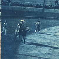 C. 1900 Homemade Cyanotype Stereoview: Spanish Bullfight