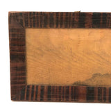 Wonderful Early Grain Painted Pennsylvania Folk Art Frame, Original Glass and Wood Backing