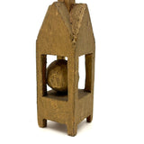 Little Church: Great Old Gold Painted Architectural Ball in Cage Whimsy with Cross