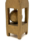 Little Church: Great Old Gold Painted Architectural Ball in Cage Whimsy with Cross