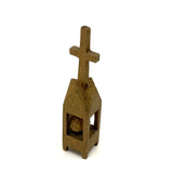 Little Church: Great Old Gold Painted Architectural Ball in Cage Whimsy with Cross
